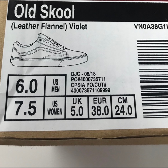 VANS Old Skool Leather Flannel Violet W AUTHENTIC - Picture 8 of 8